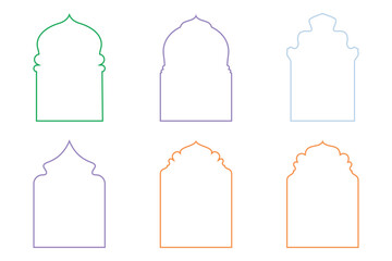 Islamic Arch Design Thin Line- SET 6