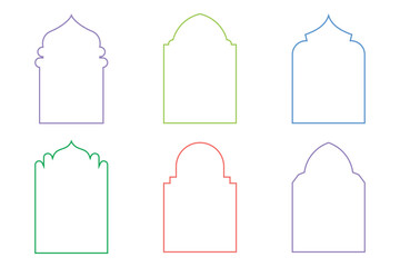 Islamic Arch Design Thin Line- SET 6