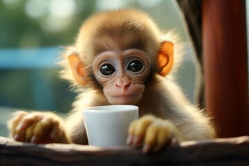 Cute looking monkey wanna have food to eat