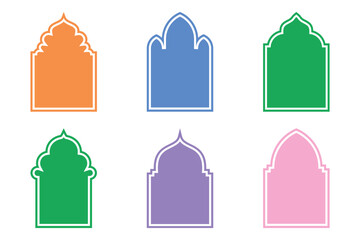 Islamic Emblem Design Glyph Line- SET  6