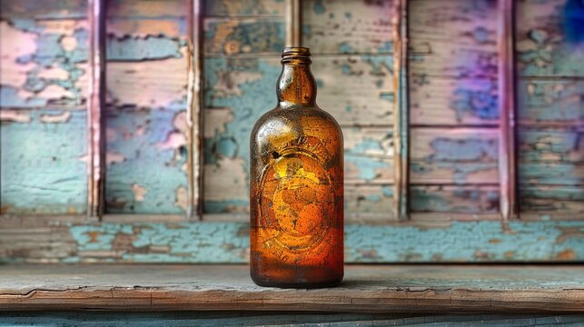 Vintage-inspired photograph of an antique bottle, evoking memories of bygone eras and the stories