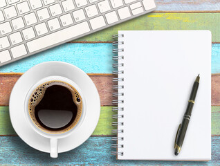 Business office desk design concept.