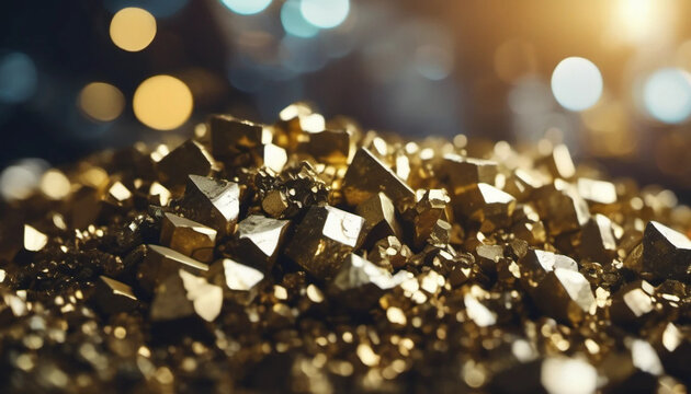Piece of natural pyrite - Generative AI.