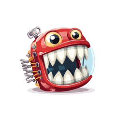 chattering teeth wind up toy icon image flat vector