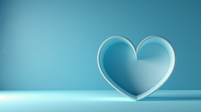 Heart shape on blue background