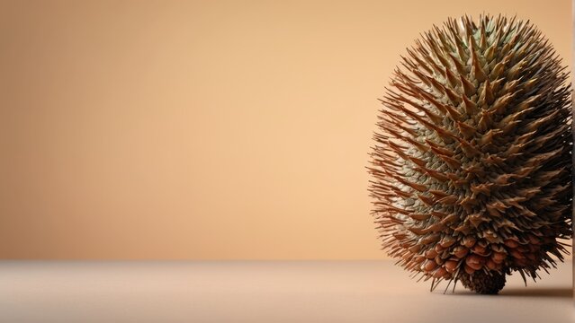  Brown wall, table, pine cone, wine - image caption
