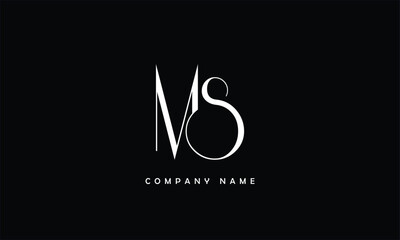 SM, MS, S, M Abstract Letters Logo Monogram - obrazy, fototapety, plakaty