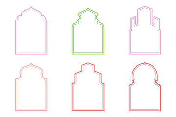 Islamic Mosque Arch Prayer Mat  Design Bold Line- SET - 6