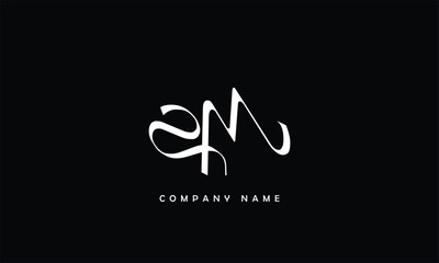 SM, MS, S, M Abstract Letters Logo Monogram