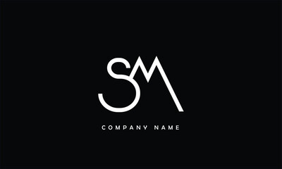 SM, MS, S, M Abstract Letters Logo Monogram