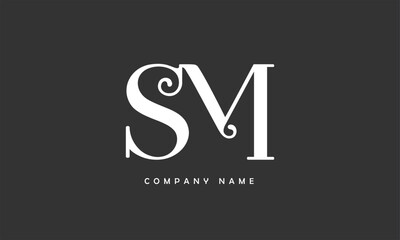 SM, MS, S, M Abstract Letters Logo Monogram