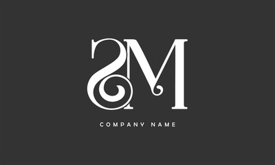 SM, MS, S, M Abstract Letters Logo Monogram
