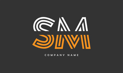 SM, MS, S, M Abstract Letters Logo Monogram