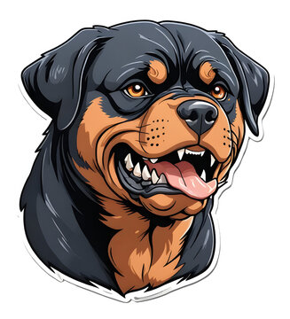 Rottweiler Dog Perfect for sticker, t-shirt, design template. Generative Ai. V60
