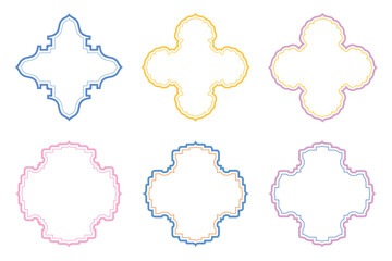 Islamic Emblem Design double lines - SET 6 