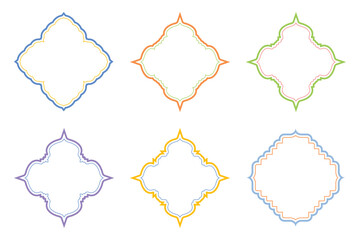 Fototapeta premium Islamic Emblem Design double lines - SET 6 