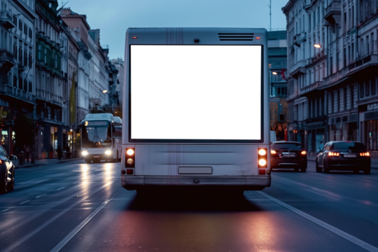 Blank billboard on tour bus car. space for advertisement