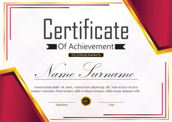 red and gradients and new certificate design and background design and elements 