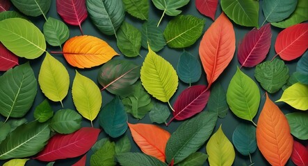 color full leaves top view