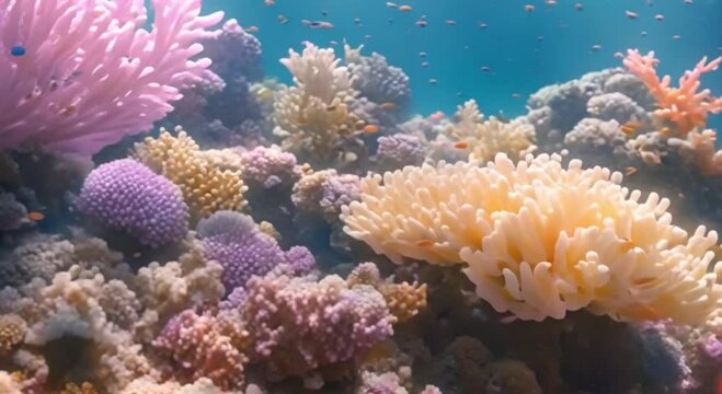Beautiful 3d view of coral reef