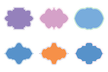 Islamic Frame Design Glyph with outline- SET 6