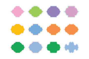 Islamic Frame Design Glyph with outline- SET 12