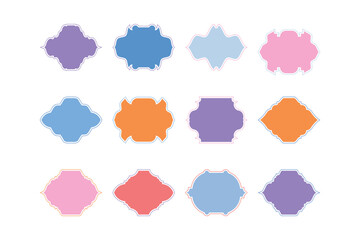 Islamic Frame Design Glyph with outline- SET 12