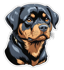 Rottweiler Dog Perfect for sticker, t-shirt, design template. Generative Ai. V69