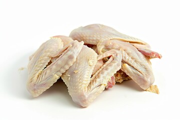  Whole cut chicken on white background