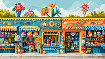 A traditional Mexican market in honor of Cinco de Mayo