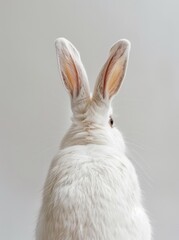 Rear view of a rabbit on white background