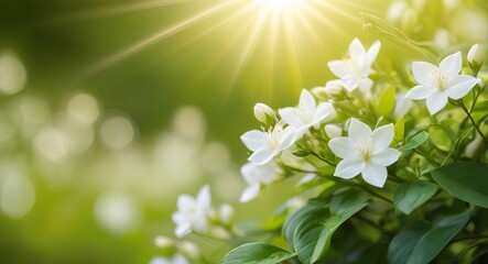 Bunch of Beautiful jasmine flowers close up