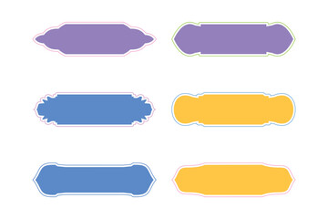 Islamic Label and Name Frame Glyph with outline- SET 6