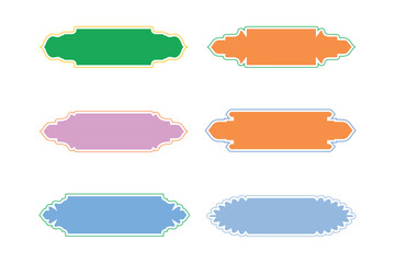 Islamic Label and Name Frame Glyph with outline- SET 6