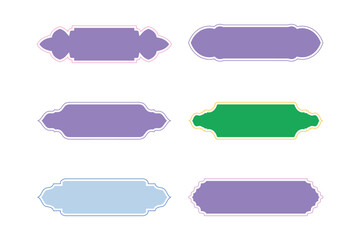 Islamic Label and Name Frame Glyph with outline- SET 6