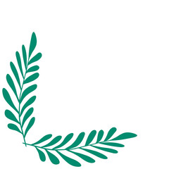 Leaf Corner Border. Hand drawn floral corner borders decoration