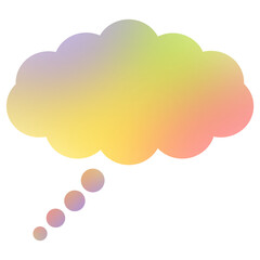 Transparent Rainbow Gradient Speech Bubble Icon Isolated on White