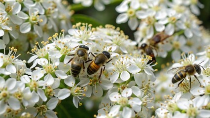 group of bees on flower
