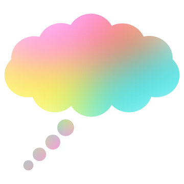 Transparent Rainbow Gradient Speech Bubble Icon Isolated on White