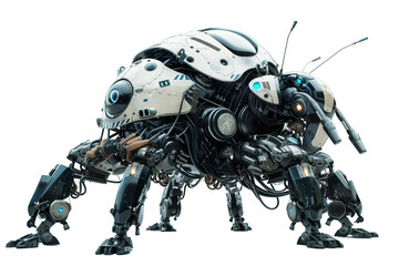 Futuristic insect robot revolutionizing modern science isolated on a transparent background