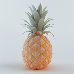 paper craft pineapple on white background