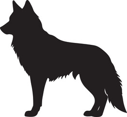 Wolf Silhouette Vector Illustration White Background