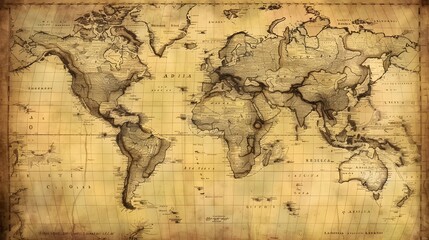 Fototapeta na wymiar vintage map of the world