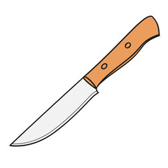 chef's knife color vector illustration
