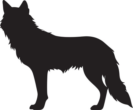 Wolf Silhouette Vector Illustration White Background
