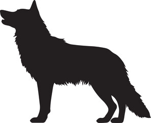 Wolf Silhouette Vector Illustration White Background