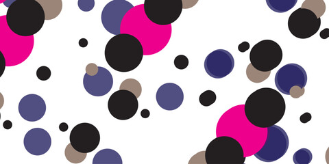 Dark Pink vector red pattern of geometric circles, shapes. Colorful mosaic banner. Geometric background with colored disks.