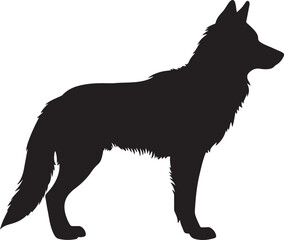 Wolf Silhouette Vector Illustration White Background