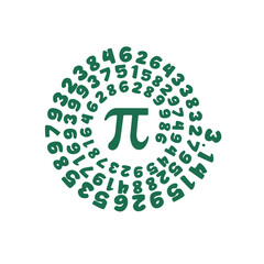 Pi symbol vector, pi day clipart