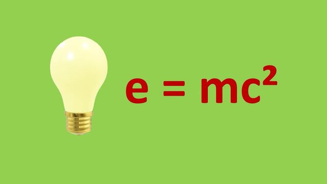 Video Animation - Einstein Formula - Relativity Theory - Zooming Bulb - Green Screen